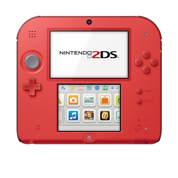 Nintendo 2DS w/games Crimson red (used) - Picture 1 of 7